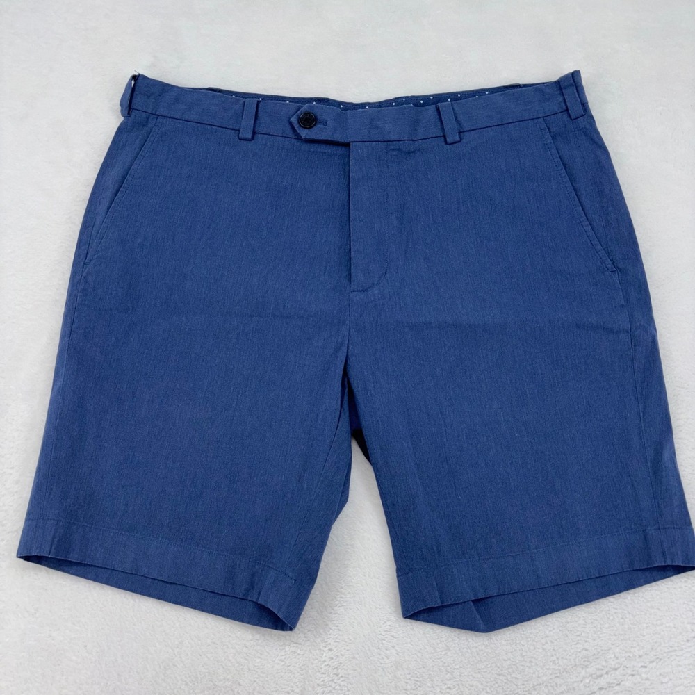 Brooks Brothers Mens Blue Bermuda Shorts Cotton Stretch Flat Front Size 36 prepy